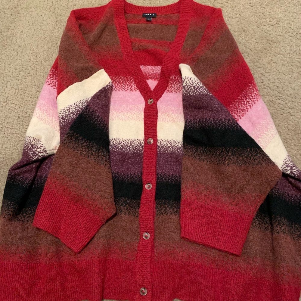 Elegant Multicolor Striped Cardigan